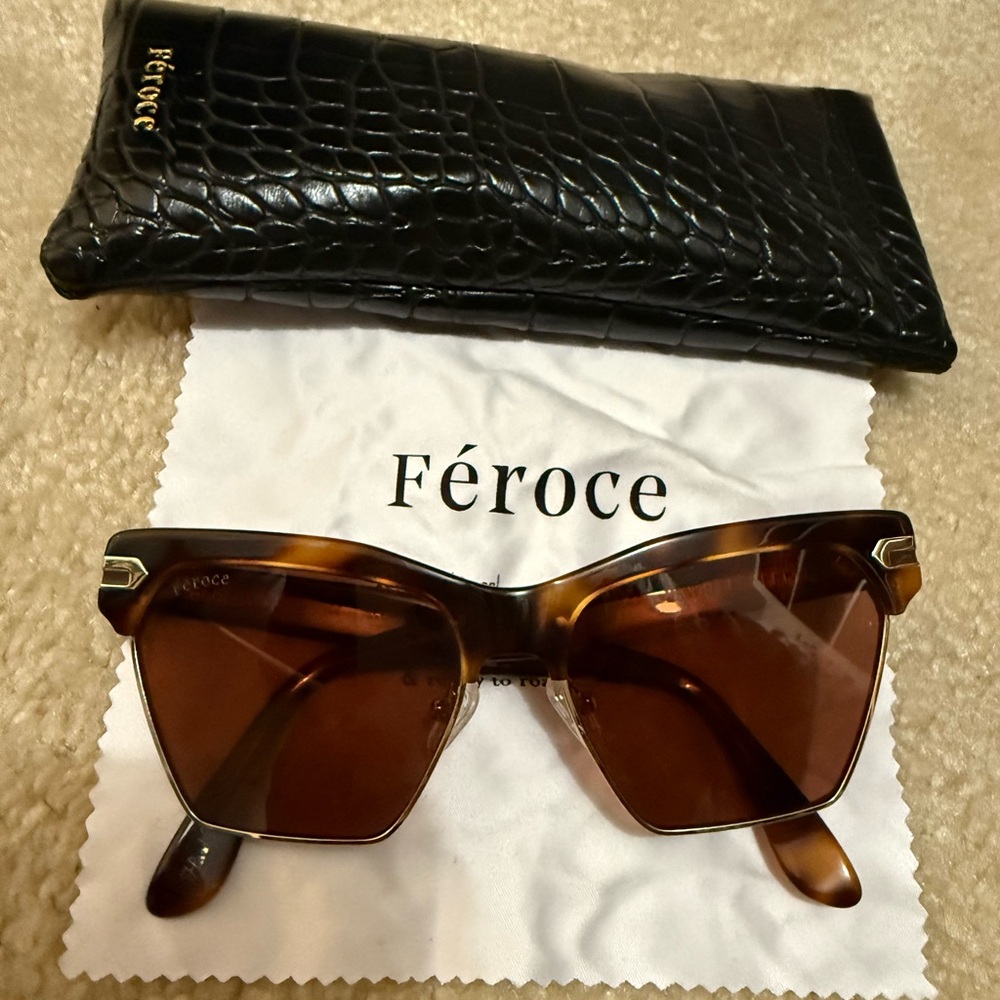 Polarized Brown Cat-Eye Sunglasses